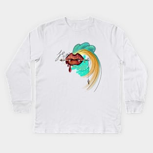 Lips aren't just for smiling... Kids Long Sleeve T-Shirt